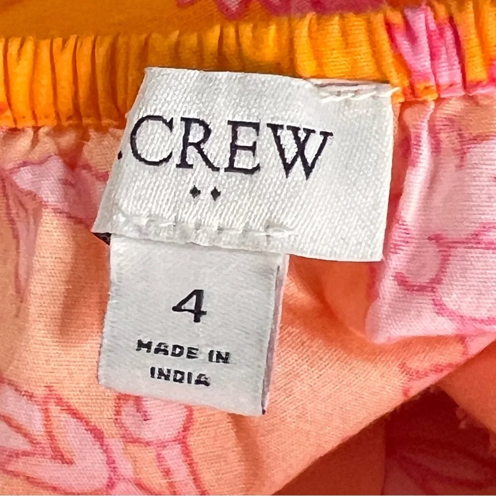 J Crew Orange floral scoop neck mini dress